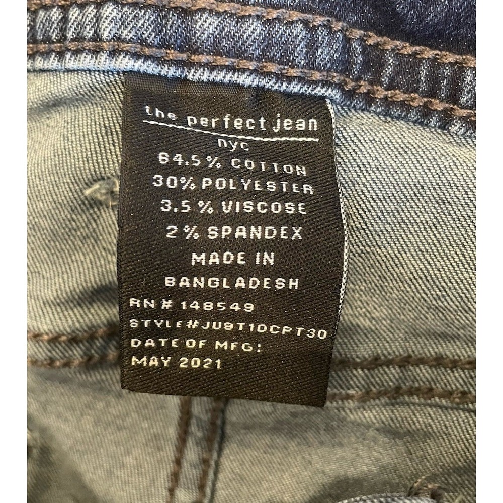 The Perfect Jean NYC Jeans Mens 30x30(28.5"L) Blue Slim Fit Stretch Denim - Picture 5 of 8
